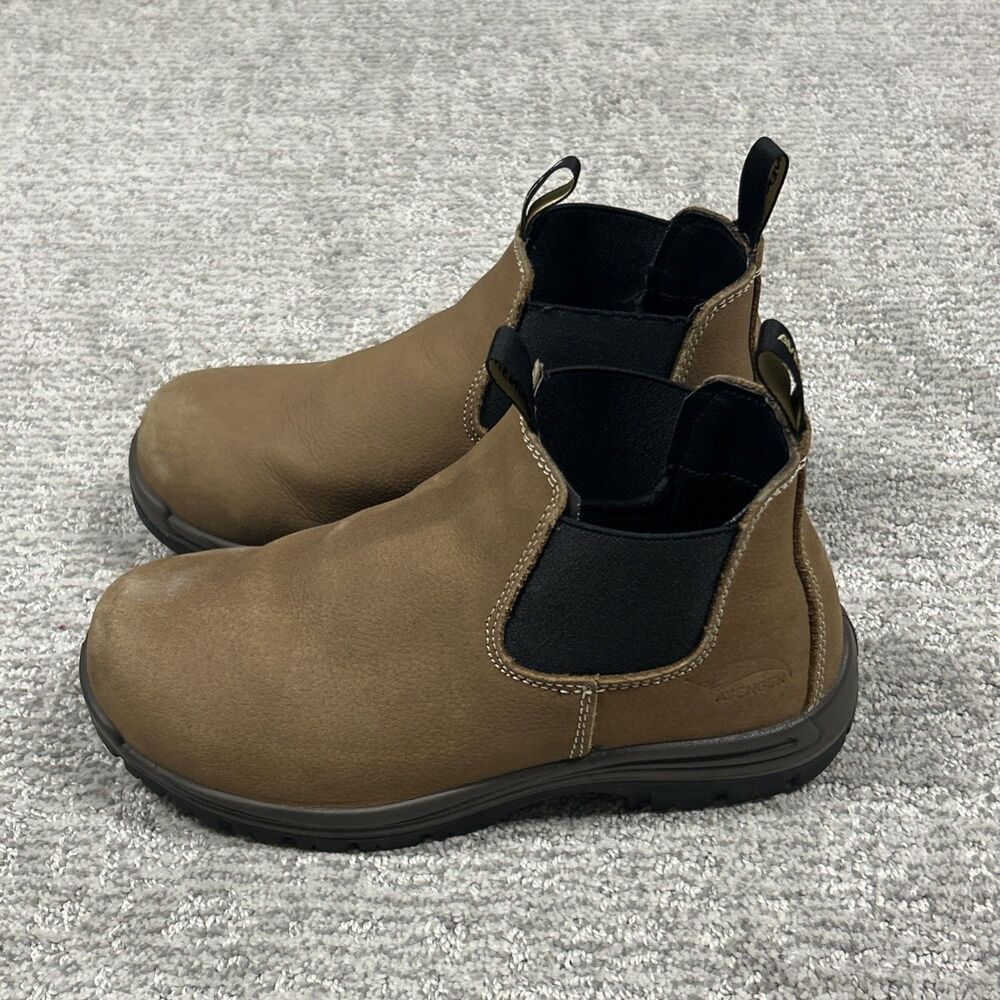 Avenger Foreman Romeo Boots Womens 7 Slip Resistant Composite Toe Brown Leather
